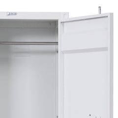 White Wardrobe with Full-length Container Lock
