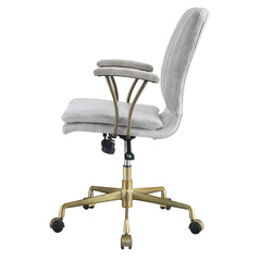 Vintage White and Chrome Swivel Office Chair