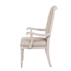 Beige and Antique Champagne Tufted Back Arm Chairs (Set of 2)