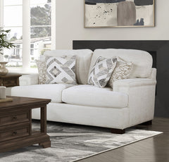 Modern Elegance Comfort Loveseat Cream Chenille Fabric Upholstery Decorative Pillows Solid Wood Living Room Furniture 1pc