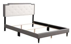 Charming Full Bed With Subtle Light Grey Finish