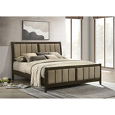 Clement Dark Cocoa Upholstered Eastern King Bed