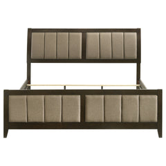 Clement Dark Cocoa Upholstered Eastern King Bed