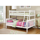 Severington White Wood Twin Over Full Slatted Headboard Bunk Bed