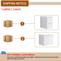 36" Bathroom Vanity With Resin Sink , 2-Soft Close Doors and 1-Side Cabinet, Float Mounting Design, Glossy White, Plywood(KD-Packing)