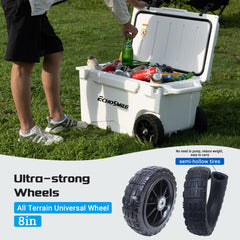 60Qt New White Insulated Box With Wheels