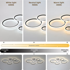 Black Ceiling Fan with Lights Remote Control and APP Control, Dimmable with Remote 7 Blades 6 Speeds of Wind