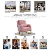 Welike 27.5 "W Modern Accent High Back Living Room Casual Armchair Rocker with One Lumbar Pillow, Two Side Pockets,Teddy.