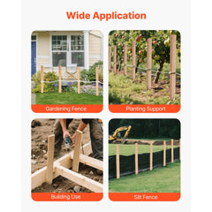 Wooden Garden Stakes, 25 Pcs 36 x 0.5 x1.5 in Survey Grading Stakes, Garden Ground Stake with Sharp Point, Fir Wood Plant Support Stake, Sign Posts for Silt Fence Backyard Boundaries Baselines