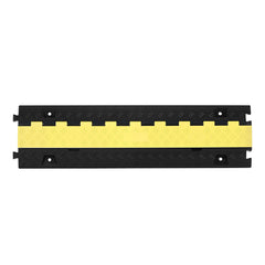 Cable Protector Ramp, 22,000 lbs/axle Capacity, 2 Channel Heavy Duty TPU Cord Hose Wire Cover, 1.2 x 1.1 in Channel, Traffic Speed Bump with Flip-Open Top Cover, for Indoor Outdoor Use, 3 Pack