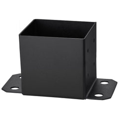 6x6 Post Base 4 Pcs, Inner Size 5.6"x5.6" Post Base Brackets, Heavy Duty Powder-Coated Post Anchor Matte Black Wood Post Brackets for Pavilion Deck Railing Support Deck Base Plate
