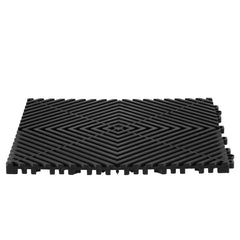 Interlocking Drainage Mat, 12 x 12 Modular Interlocking Cushion, 50 Pcs Splicing Drainage Mats, Non-Slip Black PP Drainage Floor Tile and Shower Mat, for Garage, Garden, Kitchen & Outdoor