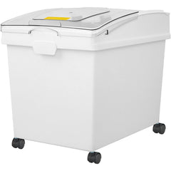 Ingredient Bin, 10.5 Gallons Capacity Ingredient Storage Bin, PP Material Flour Bins On Wheels, White Shelf Ingredient Bin with Scoop and Sliding Lid, Commercial Storage Bins 3 Pcs/Set