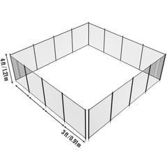 Pool Fence, 4 x 48 FT Pool Fences for Inground Pools, Removable Child Safety Pool Fencing, Easy DIY Installation Swimming Pool Fence, 340gms Teslin PVC Pool Fence Mesh Protects Kids and Pets