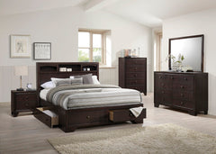 Modern bedroom Storage Queen Size Bed Drawers Storage Headboard Footboard 1pc Bed Only.