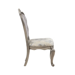 Ariadne Velvet & Antique Platinum Finish Side Chair (Set of 2)
