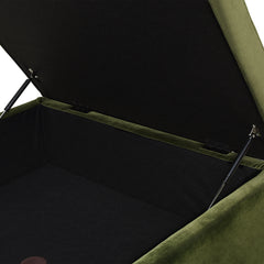 Knox 35" Square Storage Cocktail Ottoman, Olive Green Performance Velvet