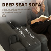 90.2" Comfy 4-Seater Modern Teddy Fabric Couch with Seats Storage, King Size 3-in-1 Convertible Sleeper Sofa Bed for Living Room,Office,Apartment,Black(Old SKU:W1885S00251)