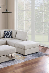 3-Piece Reversible Sectional w Storage Ottoman Functional Storage Sofa w Shelf Reversible Chaise Beige Color Living Room Furniture