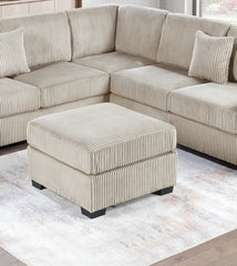 Living Room Corduroy Upholstered Camel 4pc Sectional Set RAF/LAF One-Arm Loveseat W/USB, Corner Wedge, Cocktail Ottoman Cushion Couch