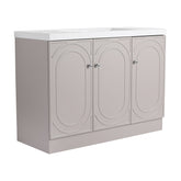 48" Freestanding Bathroom Vanity with White Resin Sink & 3 Soft-Close Cabinet Doors (KD-Packing)