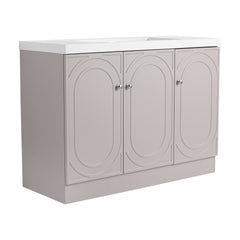 48" Freestanding Bathroom Vanity with White Resin Sink & 3 Soft-Close Cabinet Doors (KD-Packing)
