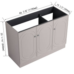 48" Freestanding Bathroom Vanity & 3 Soft-Close Cabinet Doors (KD-Packing)-Excluding Sink