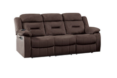 2pc Living Room Set 1x Sofa 1x Recliner Pillow Armrest Supportive Headrest Vertical Tufting Chocolate Finish Contemporary Primary Living Room Furniture