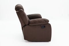 Modern 1pc Manual Recliner Pillow Arm Leather Padded Seat And Backrest Chocolate Finish Primary Living Room