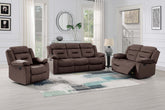 Contemporary Style 3pc Living Room Set 1x Sofa 1x Loveseat 1x Recliner Pillow Armrest Supportive Headrest Vertical Tufting Chocolate Finish Primary Living Room Furniture