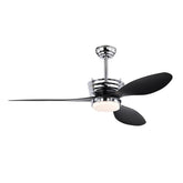 52'' ABS Blades Ceiling Fan with Lights and DC Remote, DC Motor Modern Ceiling Fan with 3 ABS Fan Blades & 2 Down Rods, Indoor Ceiling Fan with Light for Bedroom,Living room