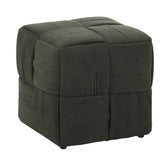 Ottoman Foot Rest Soft and Comfortable Ottoman Square Corduroy Woven Design Sofa Stool (Green)