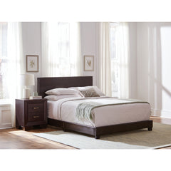Warwick Brown Upholstered Eastern King Panel Bed