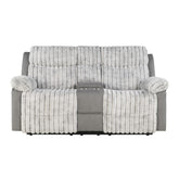 Bruni Grey Console Reclining Loveseat