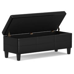 Afton - Storage Ottoman Bench - Midnight Black