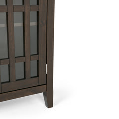 Bedford 32 inch Wide Solid Wood Low Storage Media Cabinet in Dark Tobacco Brown