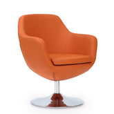 Swivel Lounge Chair in Orange