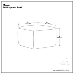 Margo 20 inch Square Pouf
