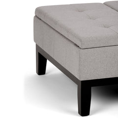 Dover - Square Coffee Table Storage Ottoman - Cloud Grey