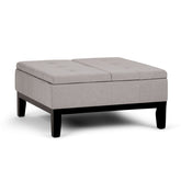 Dover - Square Coffee Table Storage Ottoman - Cloud Grey