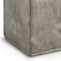 Brody - Square Pouf - Distressed Grey