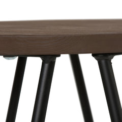 Simeon - 30" Metal Bar Stool with Wood Seat - Cocoa Brown / Black