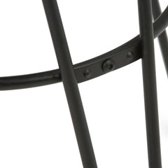 Simeon - 30" Metal Bar Stool with Wood Seat - Cocoa Brown / Black