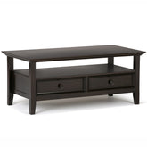 Amherst 44 inch Wide Solid Wood Coffee Table in Hickory Brown