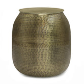 Griffen - Metal Storage Accent Table - Antique Gold