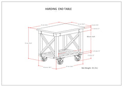 Harding - End Table - Distressed Dark Brown