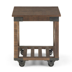 Harding - End Table - Distressed Dark Brown