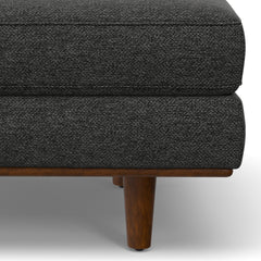 Morrison Large Rectangular Ottoman in Charcoal Grey Woven-Blend Fabric
