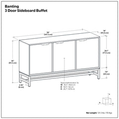 Banting 3 Door Sideboard Buffet