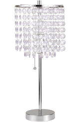 19"H CHROME CRYSTAL INSPIRED PULL TABLE LAMP (1PC/CTN) (0.43/4.22)